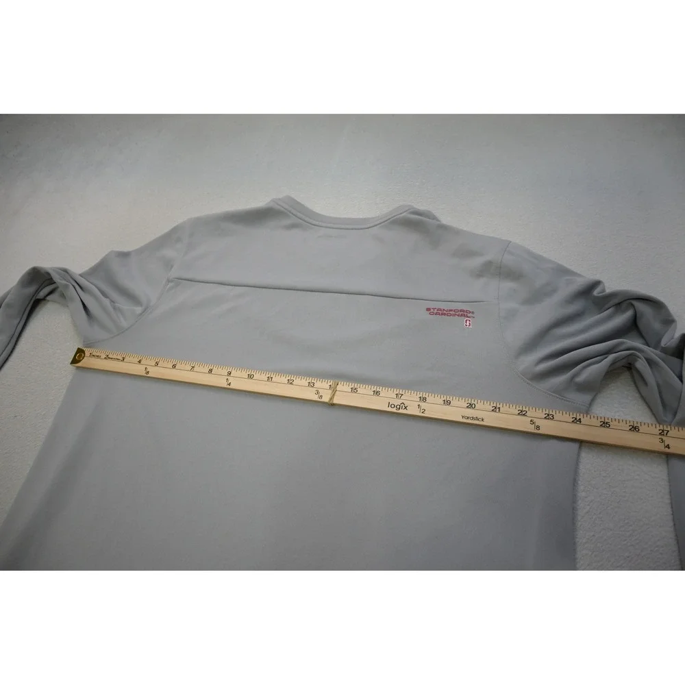 Nike Stanford Cardinal Shirt Mens XL Gray Dri-FIT Long Sleeve V-Neck Excellent